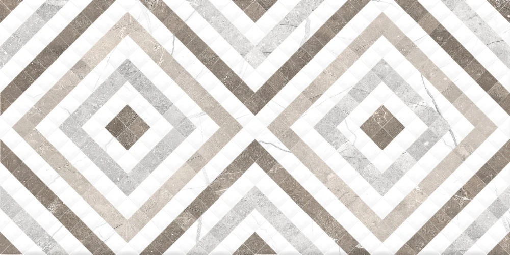 Плитка настенная Global Tile Siluet Белый орнамент 25x50 см (GT123VG)